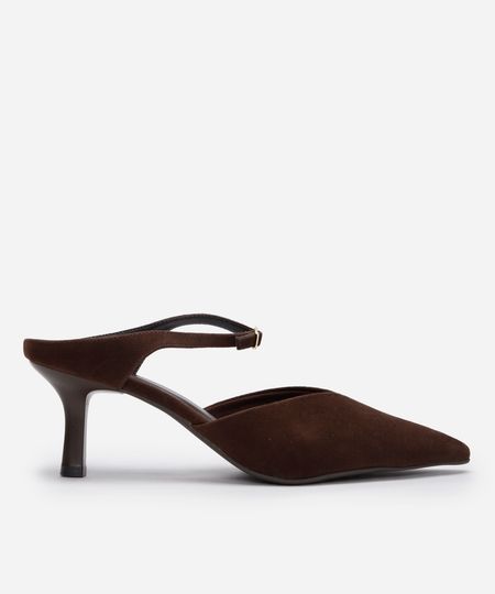 mule scarpin salto fino texturizado oneself marrom 37 mule scarpin salto fino texturizado oneself marrom 37
