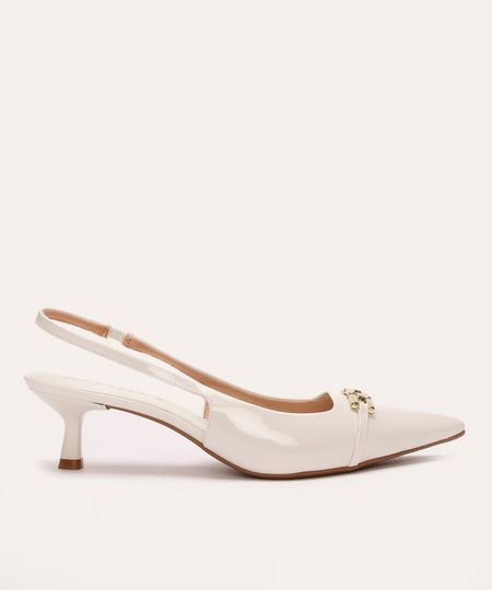 scarpin bico fino com fivela oneself off white 36