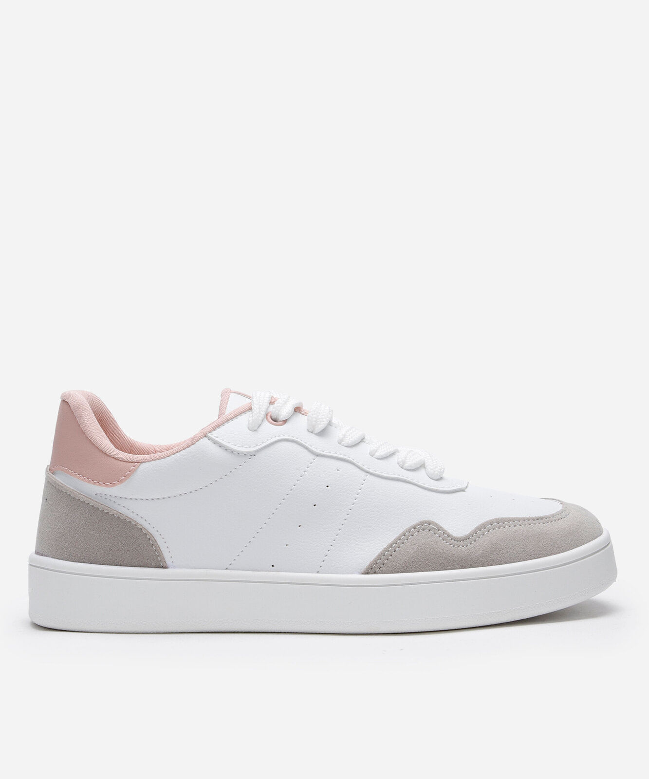 tênis feminino casual com recortes ace rosa