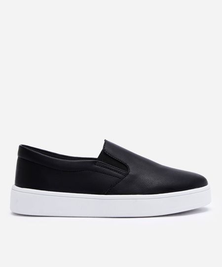 tênis slip on casual preto 39