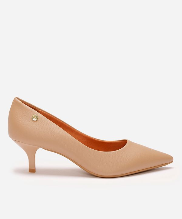 Scarpin Feminino Bico Fino Salto Médio Vizzano Bege 36