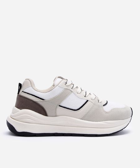 tênis casual com recortes ace cinza 35 tênis casual com recortes ace cinza 35