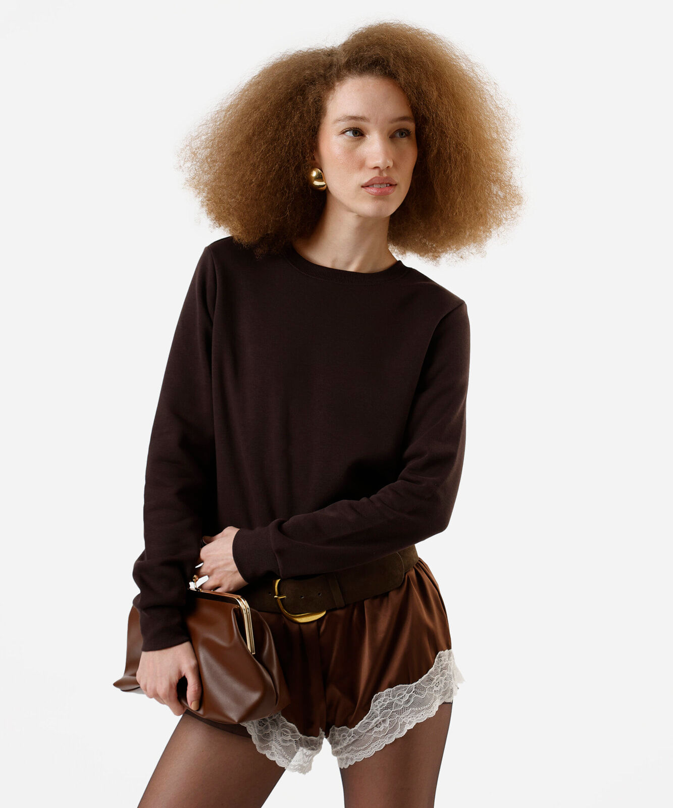 blusa de moletom manga raglan marrom