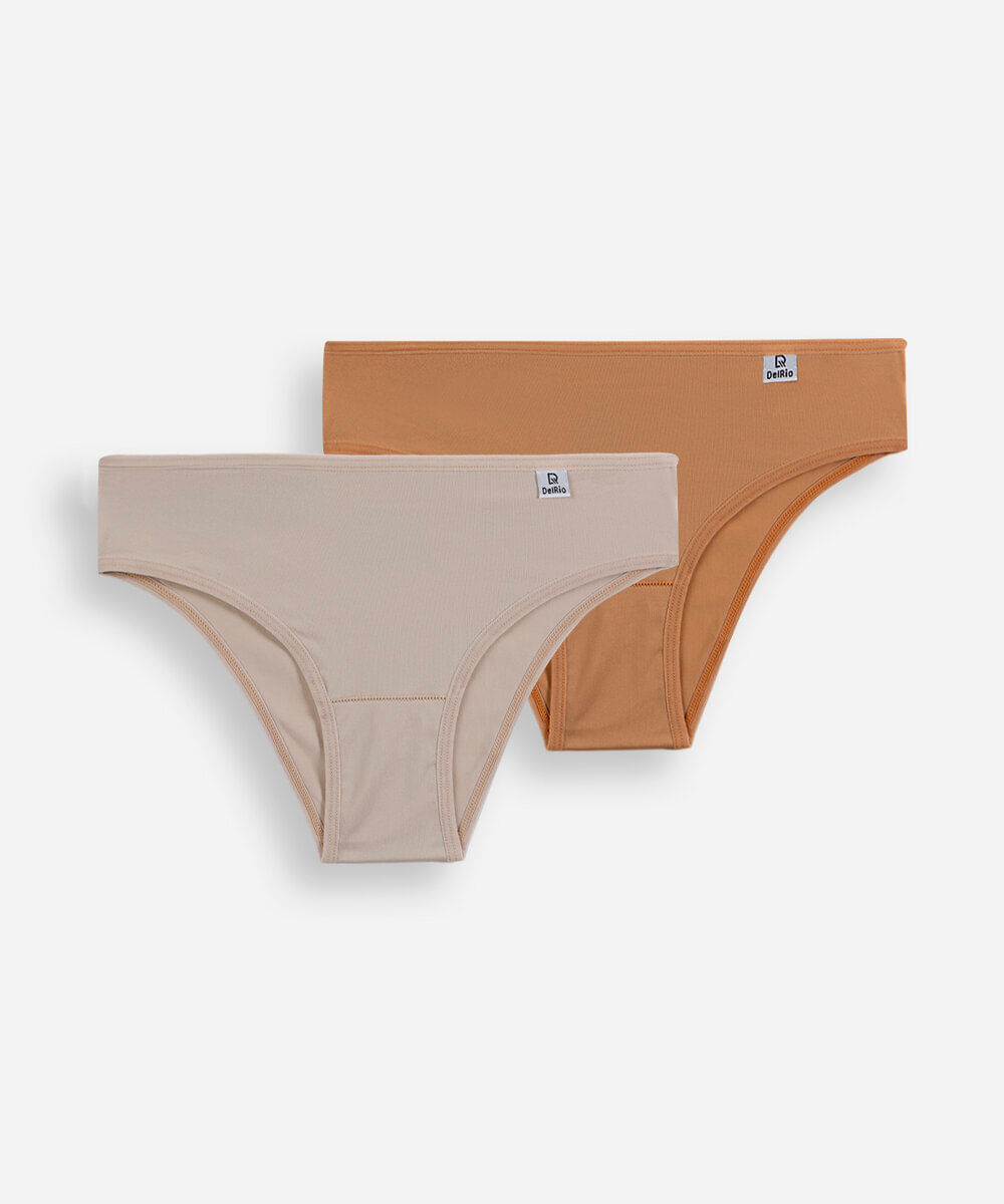kit de 2 calcinhas biquíni feminino de poliamida colorido