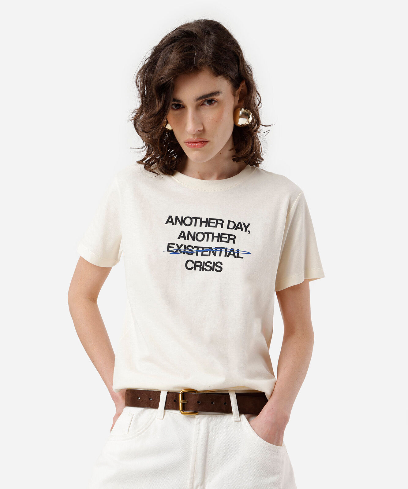 camiseta feminina de algodão estampada amarela