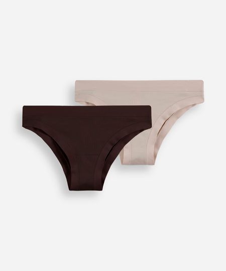 kit de 2 calcinhas biquíni feminino delrio colorido P