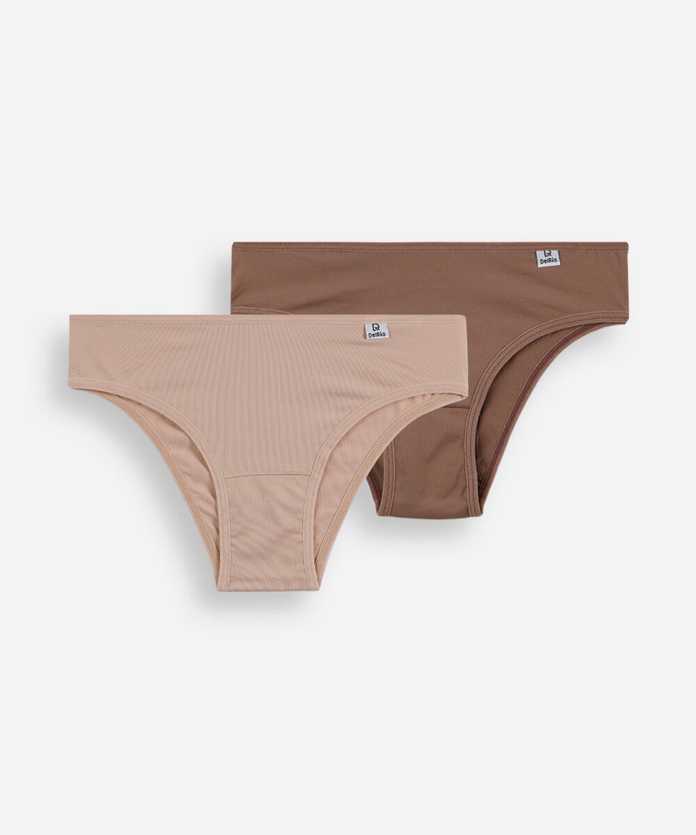 kit de 2 calcinhas biquíni feminino de poliamida delrio colorido