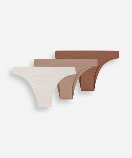 kit de 3 calcinhas biquíni feminino canelada colorido M