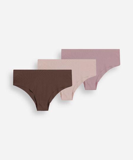 kit de 3 calcinhas caleçon colorido P