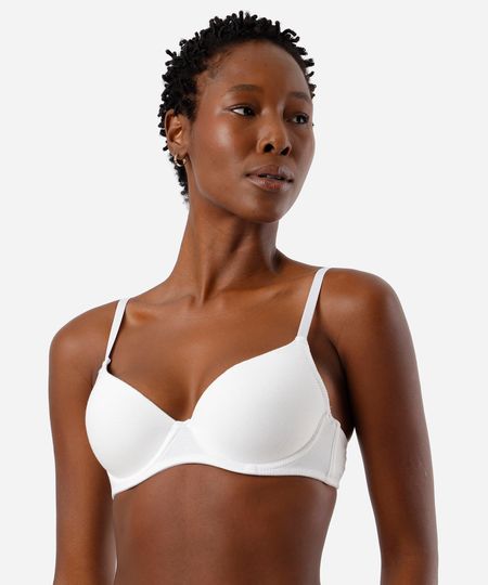 sutiã básico feminino em algodão com bojo off white 40