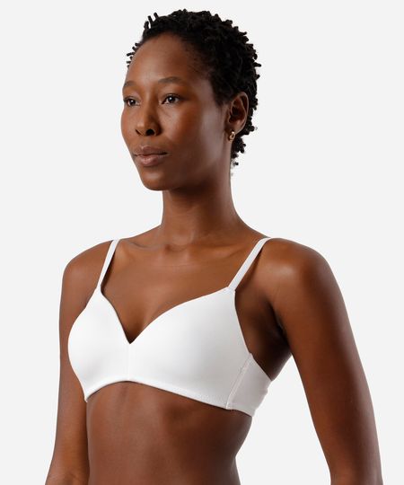 sutiã triângulo feminino em algodão com bojo off white 42