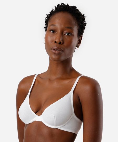 sutiã meia taça de algodão sem bojo off white 46 sutiã meia taça de algodão sem bojo off white 46