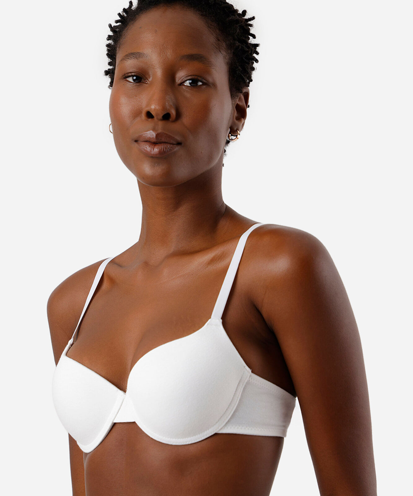 sutiã básico feminino em algodão com bojo off white