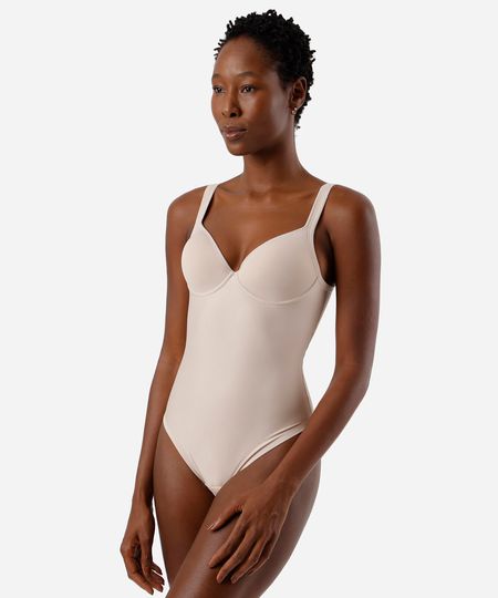body modelador feminino com bojo delrio bege 42 body modelador feminino com bojo delrio bege 42