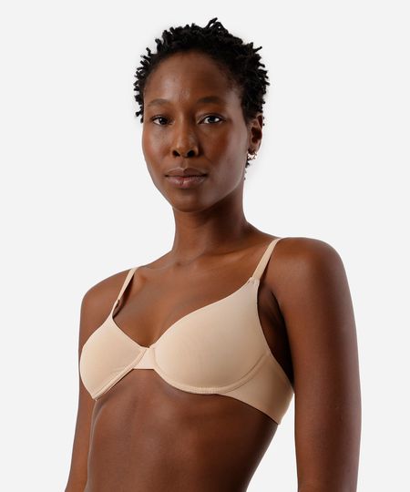 sutiã meia taça em microfibra sem bojo bege 44 sutiã meia taça em microfibra sem bojo bege 44