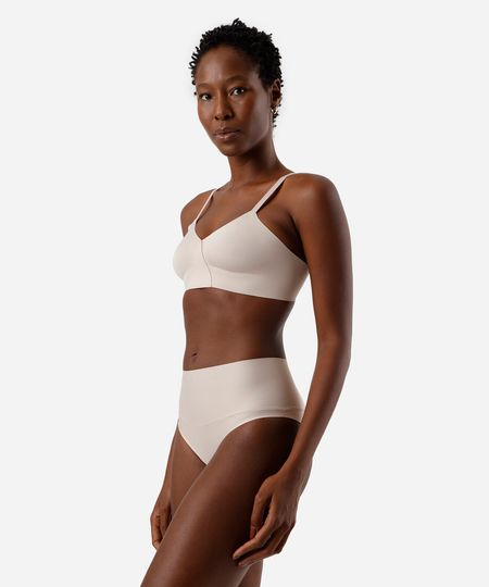 calcinha feminina cintura alta delrio bege M calcinha feminina cintura alta delrio bege M