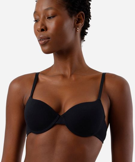 sutiã feminino basic em algodão preto 44