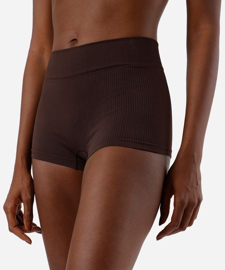 calcinha boyshort sem costura delrio marrom P