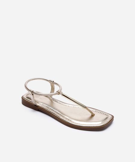 rasteirinha bico quadrado oneself dourada 36