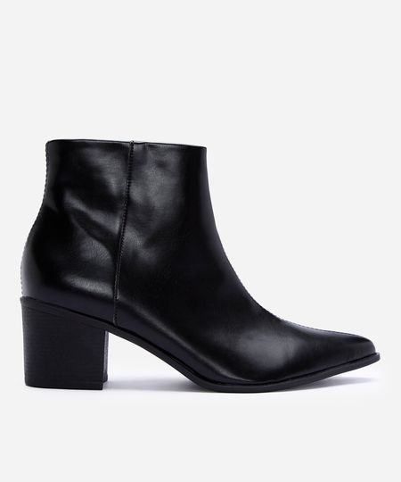 bota western cano curto bico fino preta 34