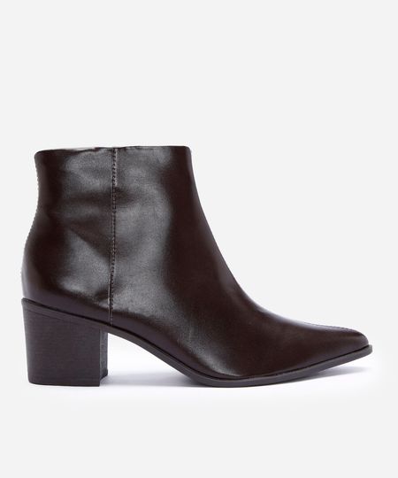 bota western cano curto bico fino marrom 34