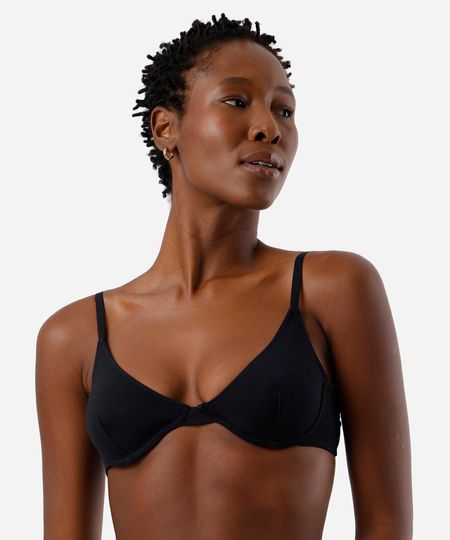 sutiã meia taça de algodão sem bojo preto 40 sutiã meia taça de algodão sem bojo preto 40