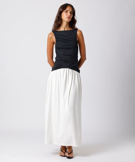 vestido midi feminino franzido mindset colorido M vestido midi feminino franzido mindset colorido M