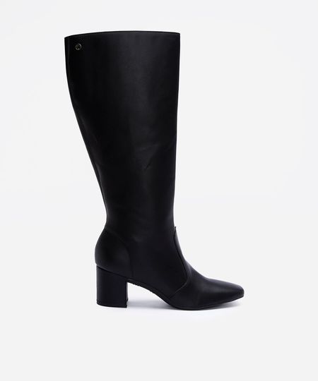 bota feminina cano longo com salto bloco via uno preto 34