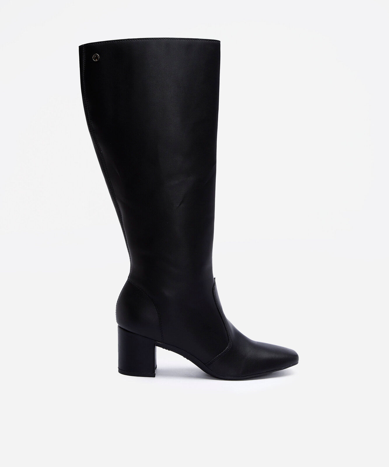bota feminina cano longo com salto bloco via uno preto