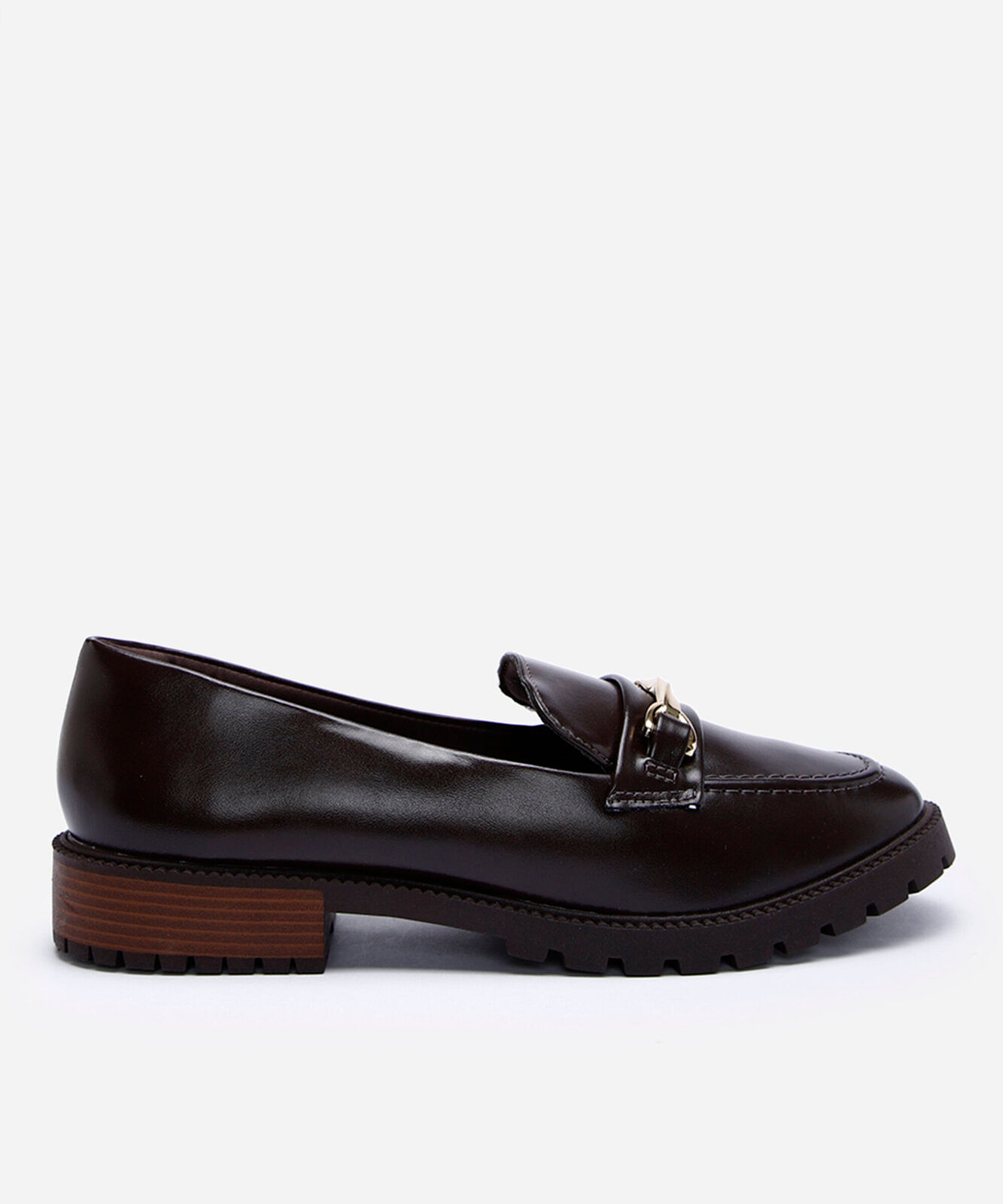 mocassim feminino via uno com bridão marrom