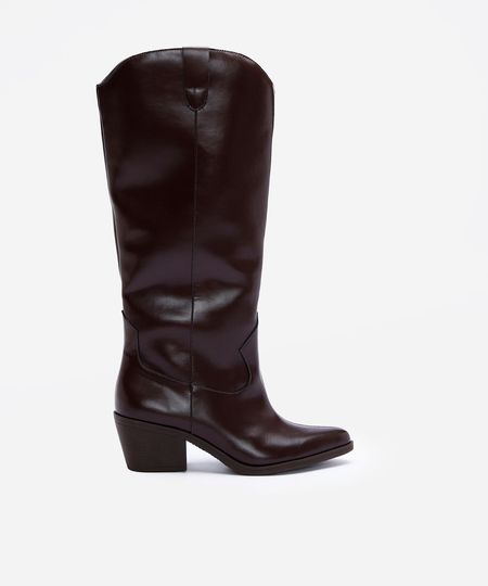 bota western cano alto marrom 34