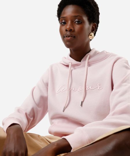 blusa de moletom feminina amour rosa PP