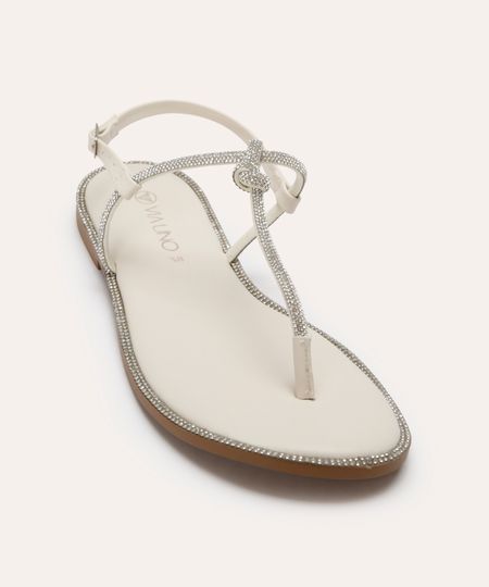 rasteirinha com brilhos via uno off white 34