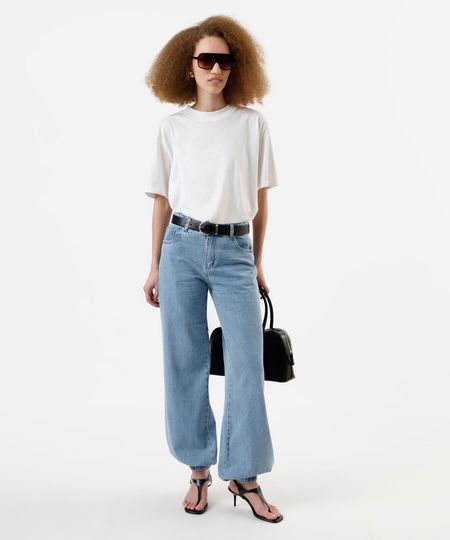 calça feminina jeans balonê sawary azul 40