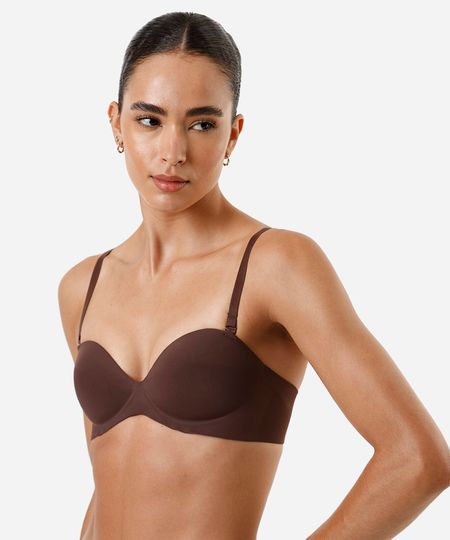 sutiã meia taça alça removível marrom 44 sutiã meia taça alça removível marrom 44
