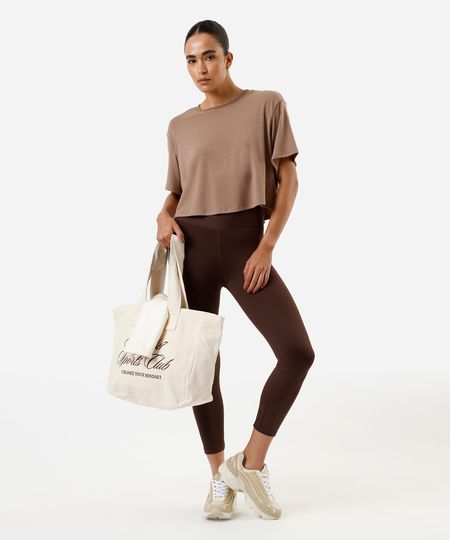 calça legging esportiva ace cós anatômico marrom G