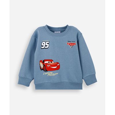 blusão infantil de moletom carros azul