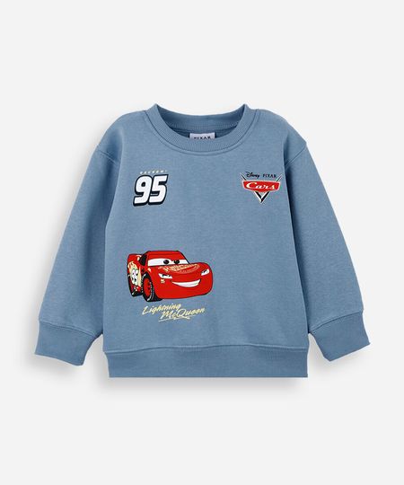 blusão infantil de moletom carros azul 3