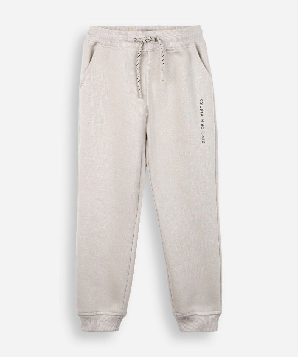 calça jogger infantil de moletom bege