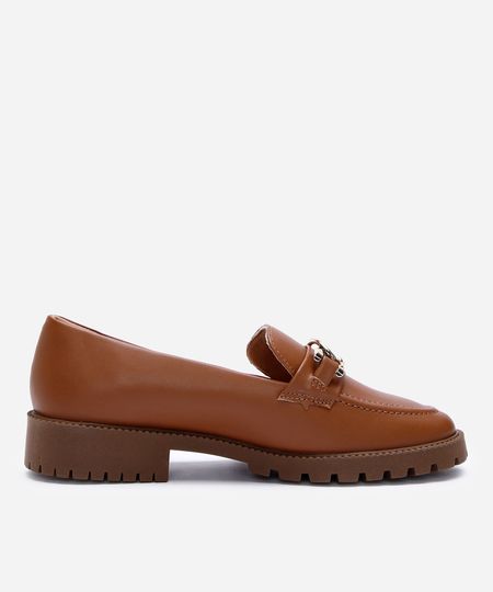 mocassim com fivela tratorado via uno marrom 37