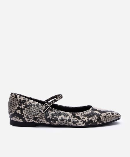 sapatilha boneca croco animal print cinza 35