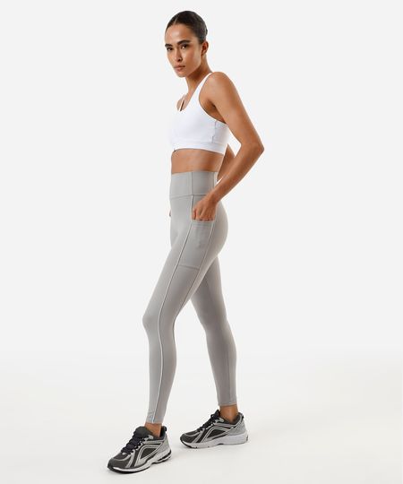 calça legging com bolsos esportiva ace cinza M