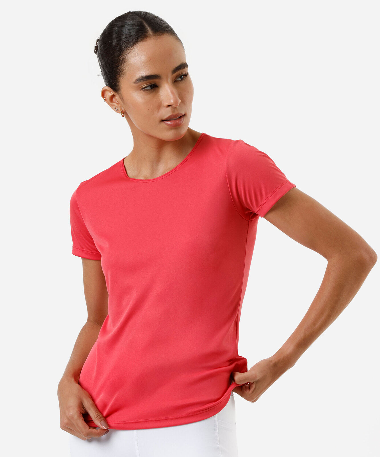 blusa feminina básica manga curta esportiva ace vermelha