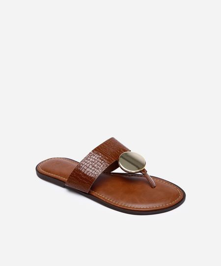 rasteirinha tira larga texturizada marrom 34 rasteirinha tira larga texturizada marrom 34