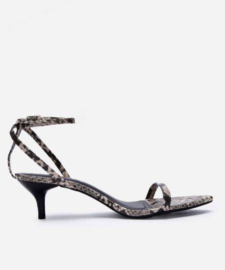 sandália feminina salto kitten heel oneself cinza 39