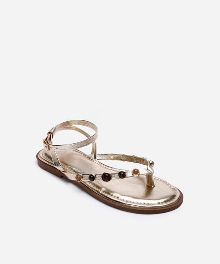 rasteirinha tira fina com tachas dourada 38 rasteirinha tira fina com tachas dourada 38