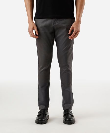 calça chino carrot de alfaiataria masculina cinza 38
