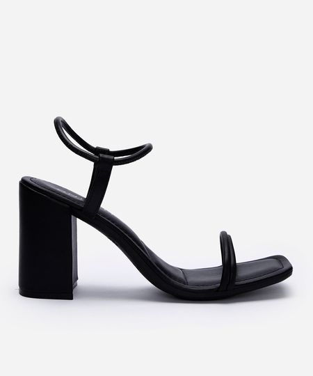 sandália feminina salto bloco oneself preta 38