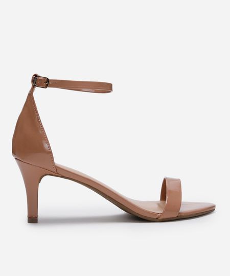 sandália salto fino via uno bege 36 sandália salto fino via uno bege 36