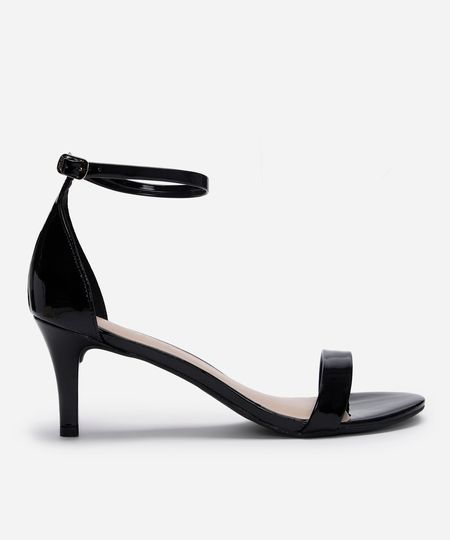 sandália salto fino via uno preta 35